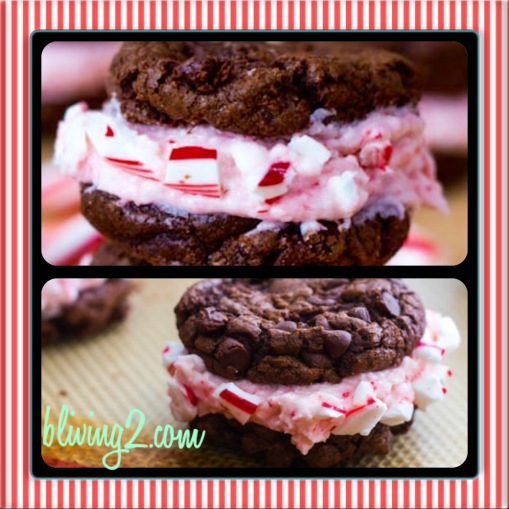 Fudge Cookies Stuffed with Candy Cane Buttercream pic